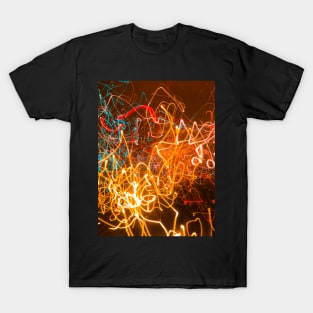 Glowing swirled neon lines T-Shirt